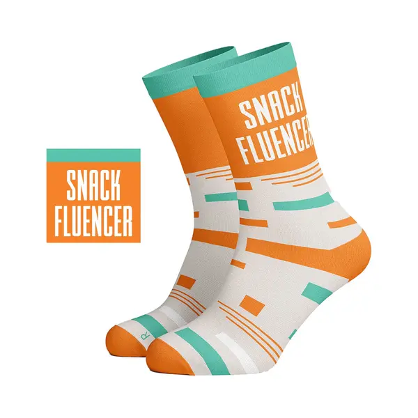 Silly Soles - Grappige Sokken Snackfluencer - Size Sokken Met Tekst - Grappige Cadeaus Voor Mannen Dames Huissokken - Verjaardag Cadeau Vrouwen, thumbnail