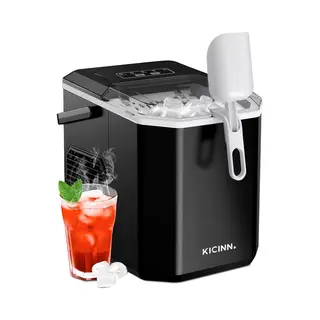 Kicinn IJsblokjesmachine - IJsblokjes Machine - IJsblokjesmaker - IJsschep - 12kg/24uur - Zelfreinigingsfunctie - Zwart