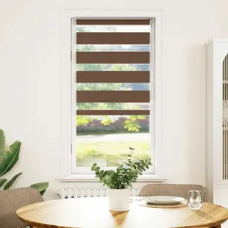 Zebra Blind Brown 60x150 Cm Fabric Width 55.9 Cm Polyester Vidaxl