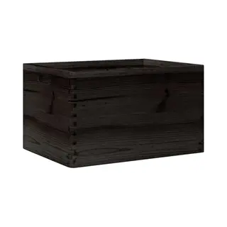 Wooden Box With Handles Black 40x30x23 Cm Solid Wood Pine Vidaxl