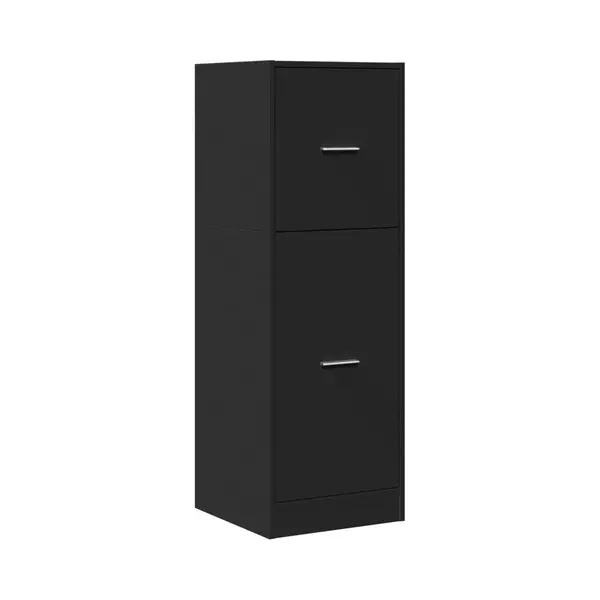 Vidaxl Apothekerschrank Schwarz 40x41x118 Cm Holzwerkstoff thumbnail