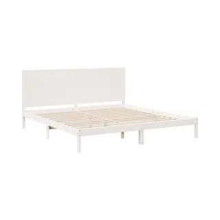Vidaxl - Extra Long Bed Frame Without Mattress White 180x210 Cm Solid Wood