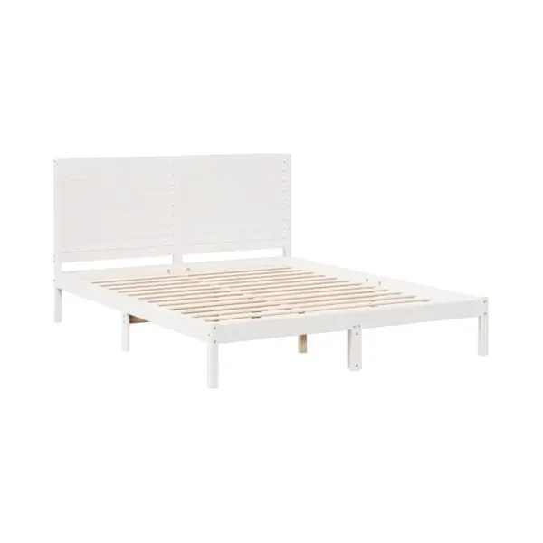 Vidaxl - Extra Long Bed Frame Without Mattress White 140x220 Cm Solid Wood thumbnail