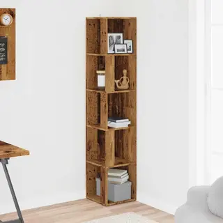 VidaXL Corner Cabinet Old Wood 33x33x165 Cm Engineered Wood, Corner Shelf, Bookcase, Display Cabinet, Book Shelf, Cabinet, Corner Shelf Unit