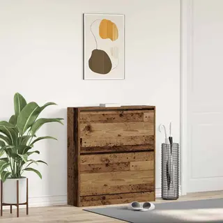 VidaXL Schoenenkast Met Plank Oudhout 80 X 21 X 87, 5 Cm Bewerkt Hout