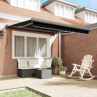 Vidaxl - Retractable Awning Black 300 X 250 Cm Fabric, Metal