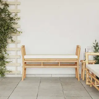 VidaXL - Tuinbank - Met - Kussen - Bruin - 110 - X - 38 - X - 65cm - Bamboe