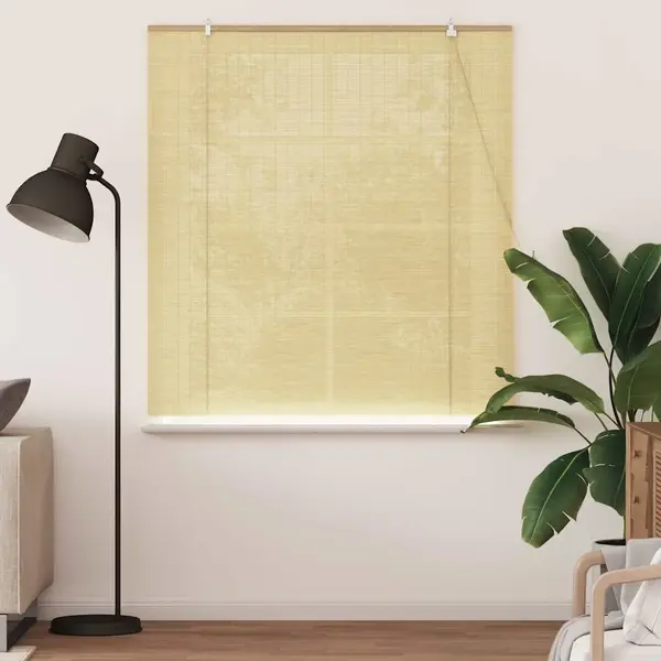 VidaXL Rollo Mit Vorhängen Natur 140 X 160 Cm Bambus, Küche, Moderne Rollos, Rechteckige Sonnenschutzblenden, Beige Fensterabdeckung, thumbnail