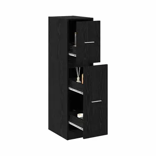 VidaXL Apothekerskast Zwart Eiken 30 X 41 X 118 Cm Bewerkt Hout