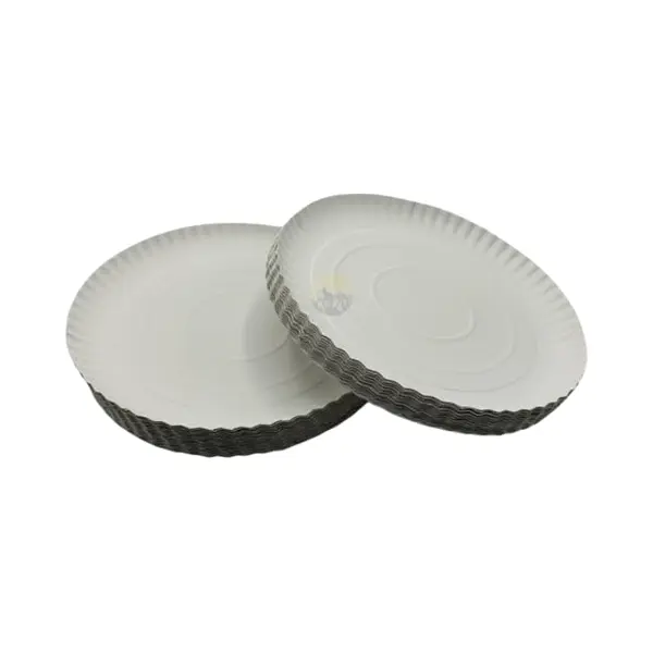 Kurtt - 100 Stuks Papieren Borden - Ø 26cm - Kartonnen Borden - Wegwerp Borden Papieren Schaaltjes -wegwerpservies - Taartborden - Feestborden - thumbnail
