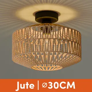 Nolt Plafondlamp - Plafonniere - E27 Lamp - Landelijk - ⌀ 30cm - Jute - Bruin