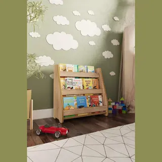 Zeo Wood Boekenkast Kind - Boekenrek Kind - Boekenrek Kinderkamer - Kinderboekenkast - Montessori Boekenkast - Houtkleur - Boekenkast Staand
