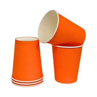 Kurtt 200 Koffiebekers To Go (extra Stevig) - Koffiebeker Karton Oranje - 8oz/200ml - Drinkbekers, Wegwerpbekers, Papierenbeker
