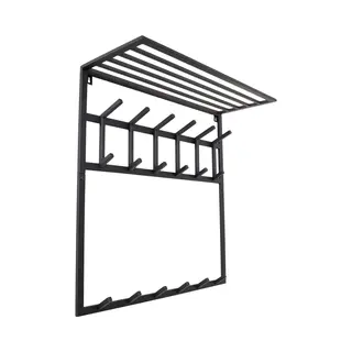 LOFT42 Kapstok Jaimy - Zwart – Metaal – 6 Dubbele Haken - 80x80x30
