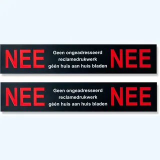 XAPTOVi Kleuren Nee Sticker Set Brievenbus – Twee Nee Stickers – 5 Jaar Garantie