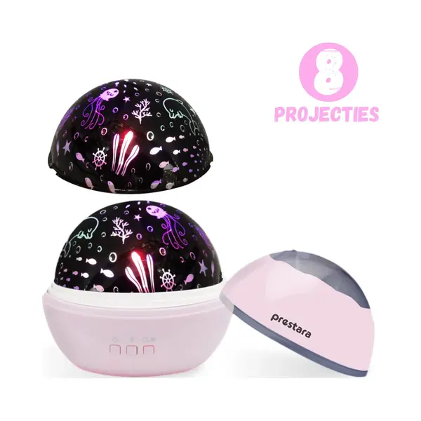 Prestara Sterrenhemel Projector Nachtlampje Baby - Roze - Met Timer En Usb thumbnail