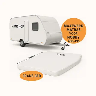 kikishop Matras Fransbed Maatwerk Hobby Caravan 460/495 Koudschuim Circa 16 Cm