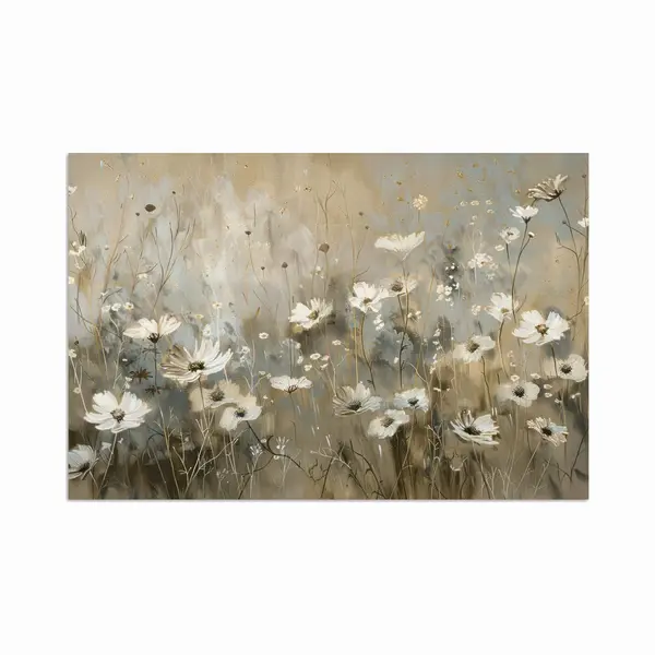 PosterMonkey Poster 30x20 Cm - Bloemen - Wit - Natuur - Grijs - Modern - Posters - Kamer Decoratie - Wanddecoratie Woonkamer - Muurdecoratie Slaapkamer thumbnail