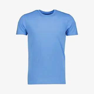 Unsigned Heren T-shirt Katoen Ronde Hals Azuurblauw - Maat 3XL