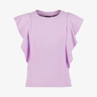 TwoDay Meisjes Rib Top Met Ruches Lila - Maat 158/164