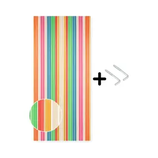 Confortex Vliegengordijn Linten 90x200 Cm – Multicolor Wit – Deurgordijn Voor Insecten – Vliegenhor Hordeur Versiering – Lintengordijn Met 34 Stroken &