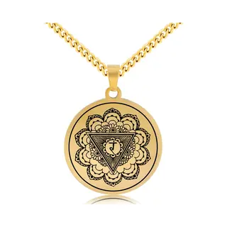 Zonnevlecht Chakra (Manipura) Ketting - Goudkleurig Talisman - Roestvrij Staal - Spiritueel Cadeau - Pax Amare
