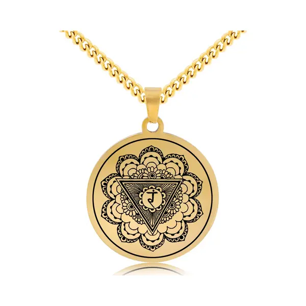 Zonnevlecht Chakra (Manipura) Ketting - Goudkleurig Talisman - Roestvrij Staal - Spiritueel Cadeau - Pax Amare thumbnail