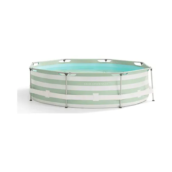Swim Essentials | Groen/Wit Gestreept Opzet Zwembad Rond 305x76 Cm thumbnail