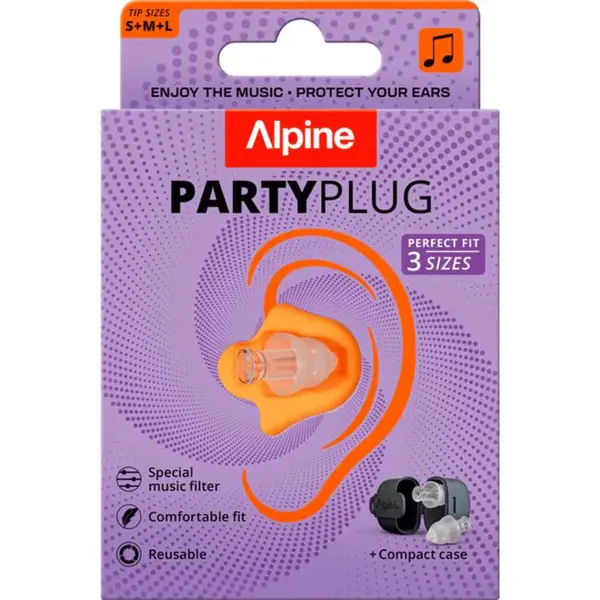 Alpine Hearing protection Alpine PartyPlug Oordopjes Festival - Nieuw & Verbeterd - 19dB Gehoorbescherming Voor Muziek, Concerten, Feesten & Festivals - Hoge Muziekkwaliteit - thumbnail