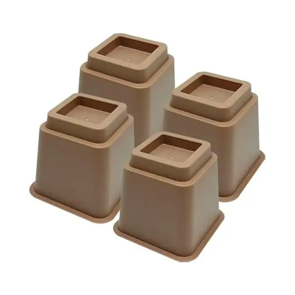 JustValue Möbelerhöher – 4er-Set – 13 Cm Erhöhung – Max. 600 Kg – Braun thumbnail