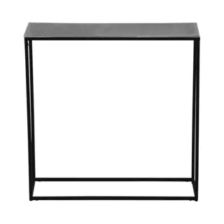 Bes Led Bijzettafel - Trion Sinah - Consoletafel - 80x80x27cm - Zwart/Zilver - Metaal