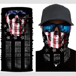 Scoby - Motor Gezichtsmasker & Nekwarmer - Joker & Amerikaanse Vlag - Schedel Skimasker - Motorsjaal Voor Halloween - Spatmasker/Face Shield