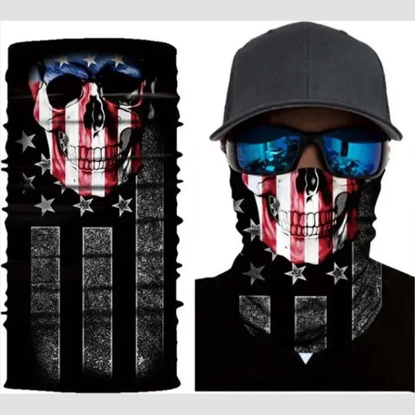 Scoby - Motor Gezichtsmasker & Nekwarmer - Joker & Amerikaanse Vlag - Schedel Skimasker - Motorsjaal Voor Halloween - Spatmasker/Face Shield thumbnail