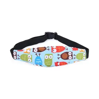 Scoby - Hoofdband - Verstelbare Hoofdband - Kinder Hoofdsteun - Reisaccessoire - Uilprint - One Size - Blauw