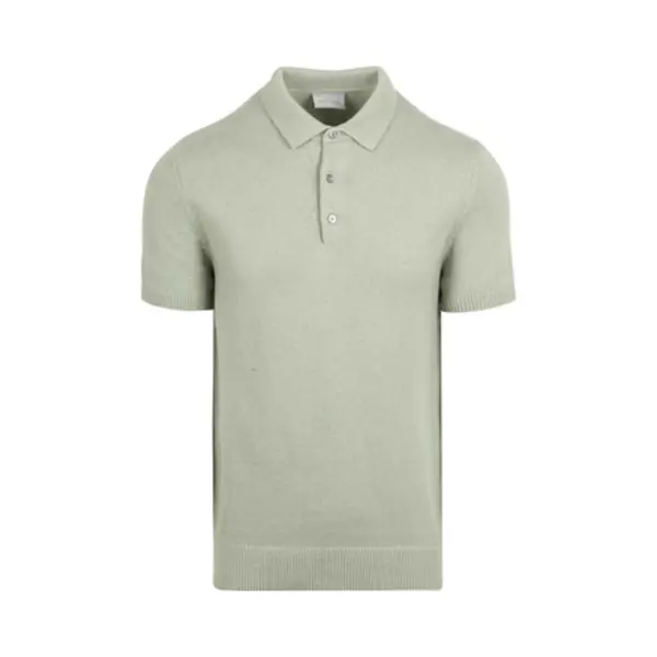 Suitable Heavy Knitted Polo Raw Lichtgroen - Maat Xxl - Heren - Polo Shirt Heren Met Korte Mouw thumbnail