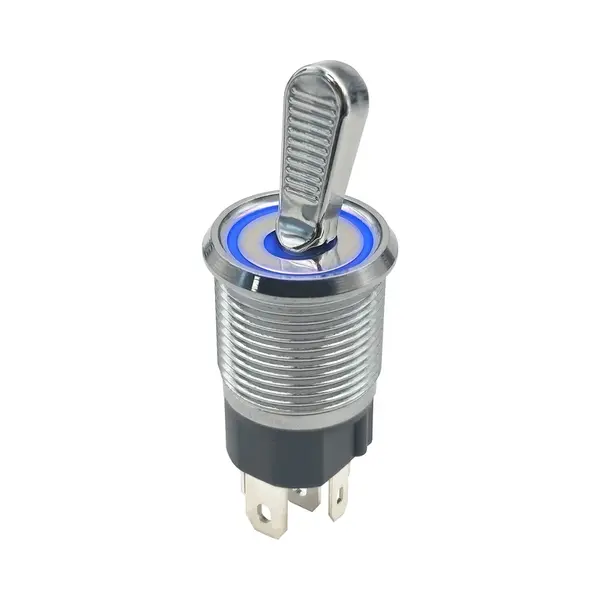 ProRide Metalen Tuimelschakelaar 12-24V Off-On - Inbouw - 16mm - Led Indicatie Blauw thumbnail