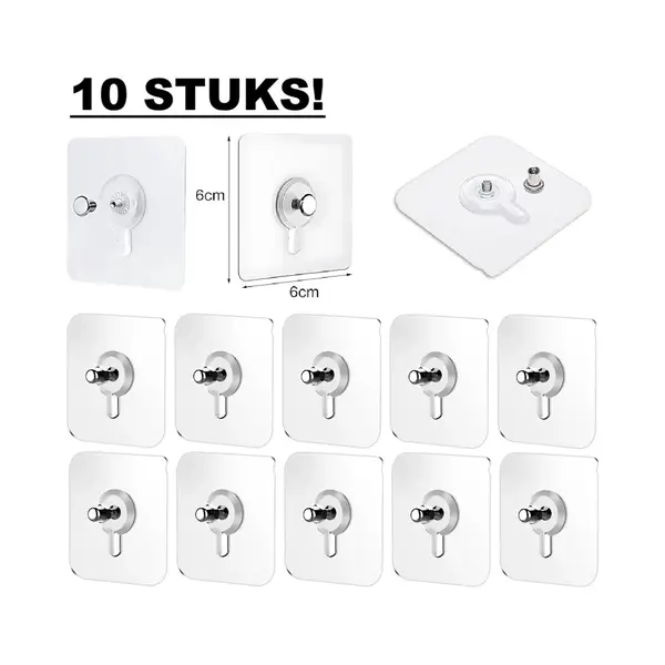 Mekrloos 10x Klevende Spijker | Zelfklevende Haakjes | Ophangsysteem Zonder Boren | Met Schroefdraad thumbnail