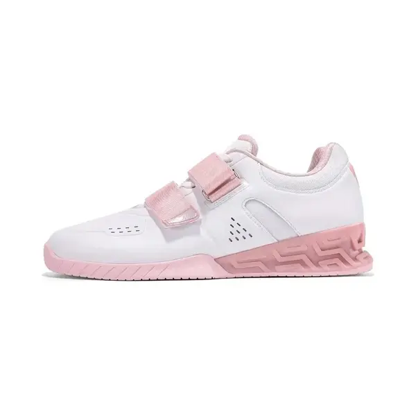 Nivard Powerlift Schoenen - Powerlifter - Weightlifting - Squat - Gewichthef - Gym Schoenen - Sneaker - Wit/Roze - Maat 46 thumbnail