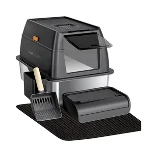 CatElite® - Premium Kattenbak Xxl Rvs | Base - Incl. Geurneutralisator - Incl. Kattenbakschep, Grit Opvanger & Uitloopmat - Voor Grote & Kleine