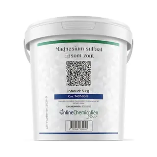 online chemicaliën Online Chemicalien – Epsom Zout 5 Kg – Magnesiumsulfaat Heptahydraat – Fijnkorrelig & Hoog Zuiver