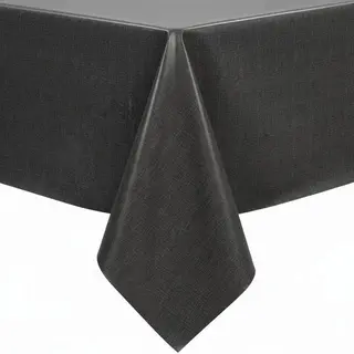 Protecttable - Tafelzeil Linnenlook Antraciet 140x50cm - Tafelkleed Afwasbaar - Kunststof