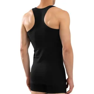 Calzera Premium Kwaliteit Halterhemden - Tanktop - Sporthemd Heren - 100% Katoen - Zwart - Maat Xl