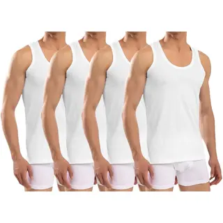 Calzera 4 Pack Onderhemden - Hemden Heren - Premium Kwaliteit - Onderhemd Heren - 100% Gekamd Katoen - Wit - Maat Xl