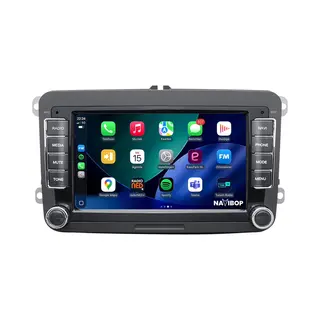 Navibop 7" Android 15.0 Autoradio | Apple CarPlay & Android Auto | 2GB Ram & 32GB Opslag | Draadloze Verbinding | Hd Touchscreen | Fm, Am, Dab+ Radio |