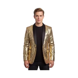 RedParrot Glitter Goud Colbert - Blazer - Jasje - Heren - Kostuum - Party - Feest