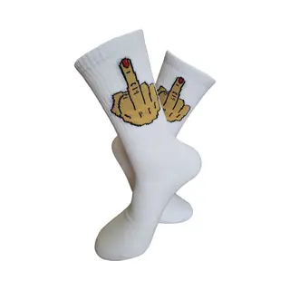 Lucky Day Socks Sportsokken - Middelvinger Sokken - Leuke Sokken - Vrolijke Sokken - Heren Dames Witte Sokken - Tennis Sokken - Sport Sokken - Valentijns Cadeau -