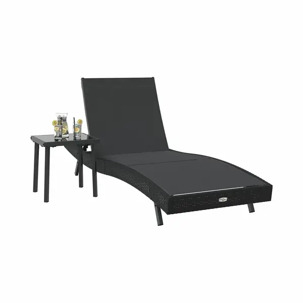 VidaXL - Ligstoel - 2 - Pcs - Zwart - Poly - Rattan thumbnail