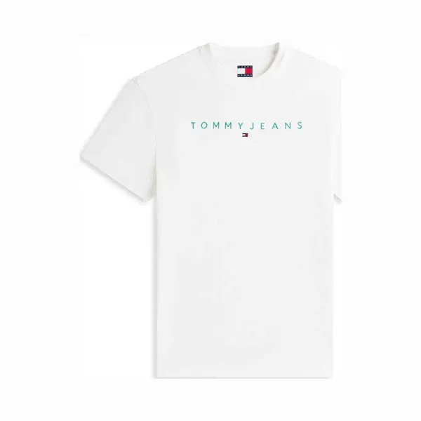 Tommy Jeans Linear Logo T-Shirt In Light Green - L thumbnail