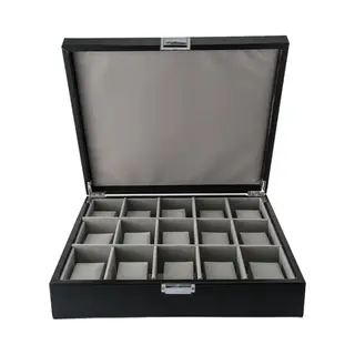 Emilie Collection - Horlogedoos - Zwart - Luxe Opbergdoos Voor 15 Horloges - Maat Large