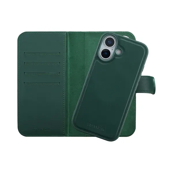 Selencia Hoesje - Geschikt Voor Apple IPhone 17 - Olyn Uitneembare Bookcase Geschikt Voor MagSafe - Groen thumbnail